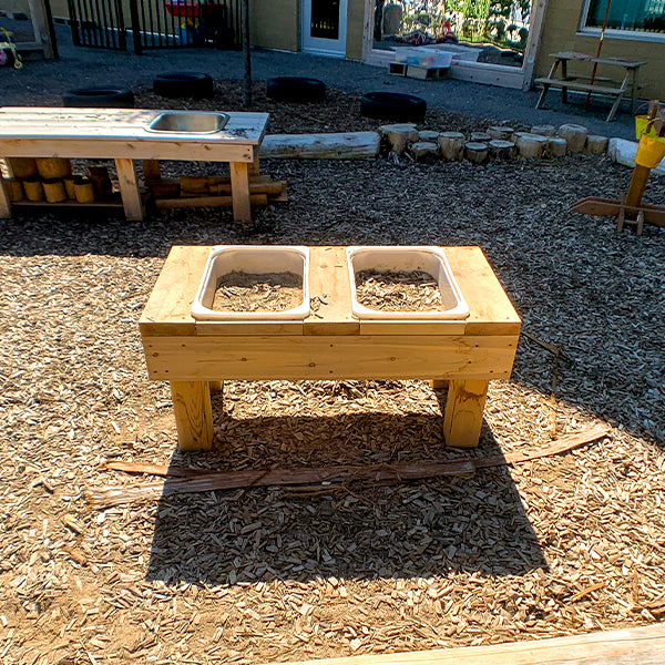 Table sensorielle à deux bacs