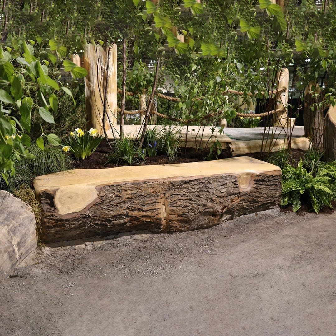 Outdoor Milled Log Bench Seating | Order Now – OutdoorBlackboards.com